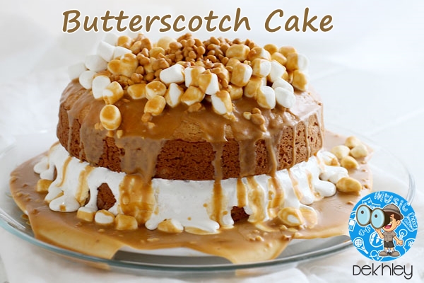 Eggless Butterscotch Cake Recipe at Home